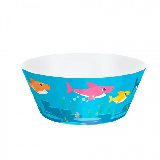 Zak Designs Melamine Kids Bowl, Baby Shark Design, Blue Color