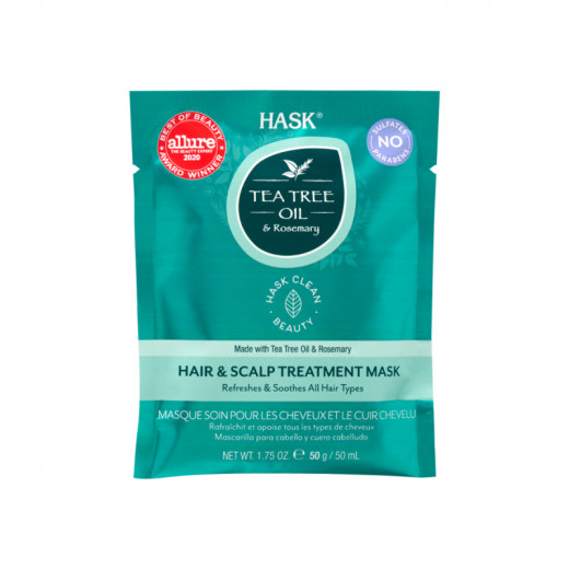 Tea Tree Oil and Rosemary Hair and Scalp Treatment, Mask Hask 50ml