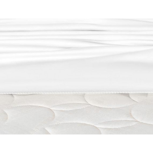 Madame Coco Ciel Double-Size Satin Fitted Sheet, White Color