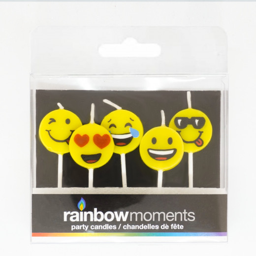 Rainbow Moment Emojie Shape Candles(5pcs)