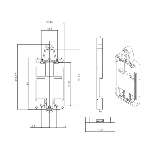 Sonoff DR mounting bracket for the DIN glass to the switchboard