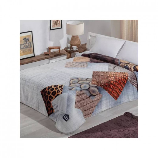 Manterol Arrow Throw Blanket, Multi Color Beige , 260*240 Cm