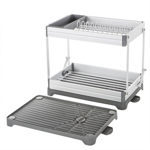 Primanova Bianka Foldable Aluminum 2-Layer Dish Rack