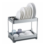 Primanova Bianka Foldable Aluminum 2-Layer Dish Rack