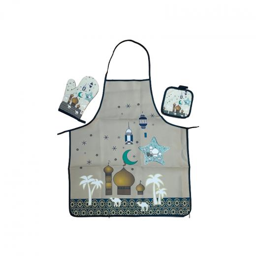 Ramadan Decoration Kitchen Aprons Set, 3 Pieces