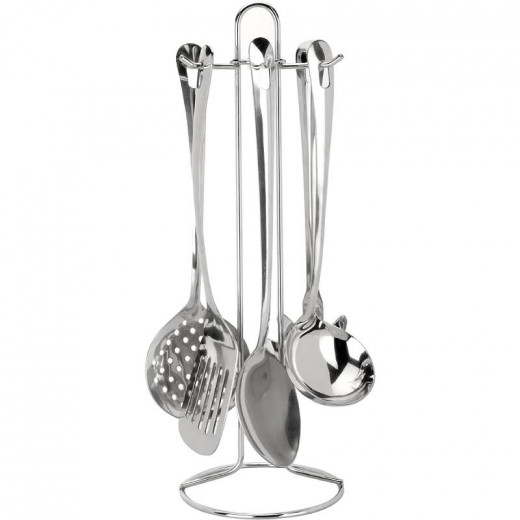 Ibili Revolving Utensil Set With Stand, 41cm, 5-Pieces