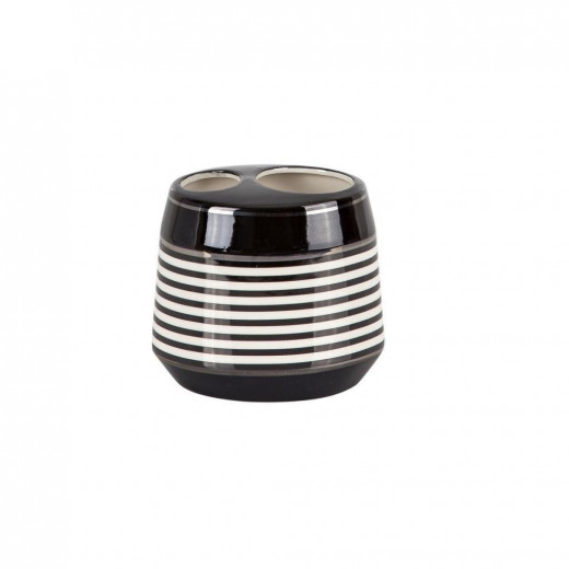 Primanova Paul Toothbrush Holder, Black & White