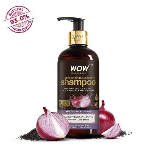 Wow Skin Science Onion Red Seed Oil Shampoo, 300ml + Onion Red Seed Oil Conditioner, 300ml