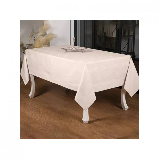 Nova Home Rana Table Cloth, Poly Cotton, Beige Color, 160*320 Cm