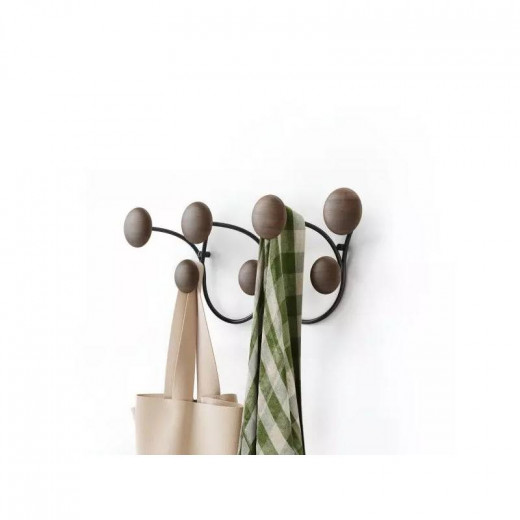 Umbra Umbra Dotsy Wall Hook, Wood - Black & Walnut