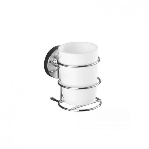 Wenko Milazzo Vacum-Loc Tumbler, Chrome, White