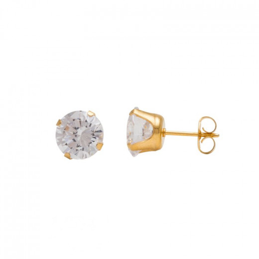 Studex Gold Plated Cz Sterilized Ear Studs, 8 Mm