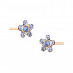 Studex Earrings Gold Plated Daisy Lt Sapphire Sapphire Sensitive, For Kids