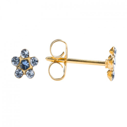 Studex Earrings Gold Plated Daisy Lt Sapphire Sapphire Sensitive, For Kids