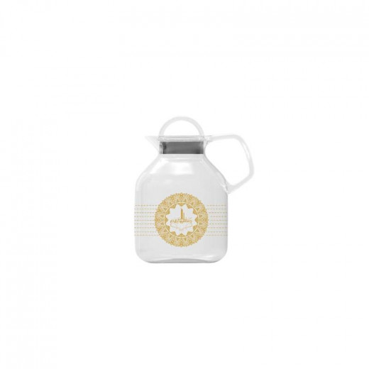 Al-Hoora Ramadan Pitcher with Lid, Gold & Clear, 1.8L