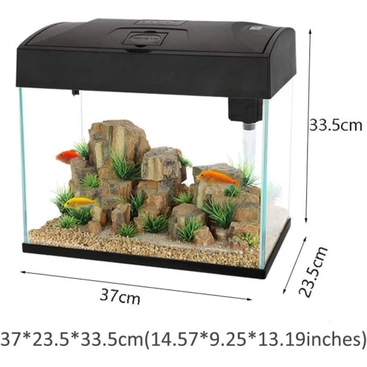 حوض للأسماك ميني ، لون أسود ، مقاس: 37 * 23.5 * 33.5 سم ، 20 لتر
