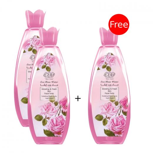 Eva Tonic Rose Water For Face, 100 Ml, 2 Packs + 1 For Free