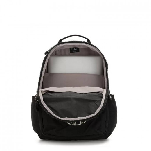 Kipling Seoul Water Repellent Backpack with Laptop Compartment, Black Color