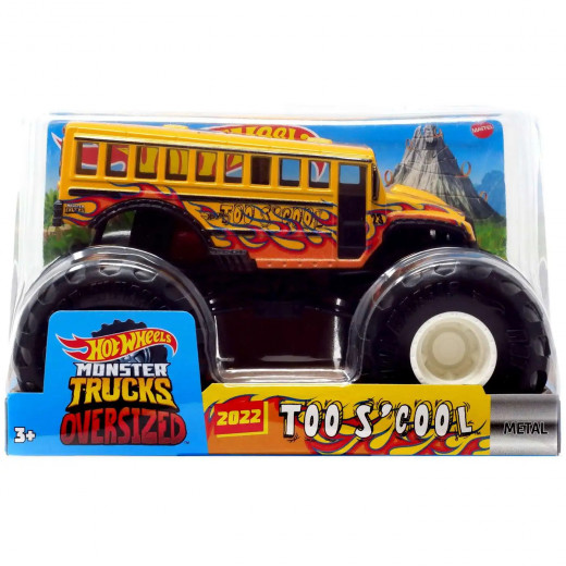 Hot Wheels Monster Trucks Oversized Too School Diecast Car, 1:24, Assorted