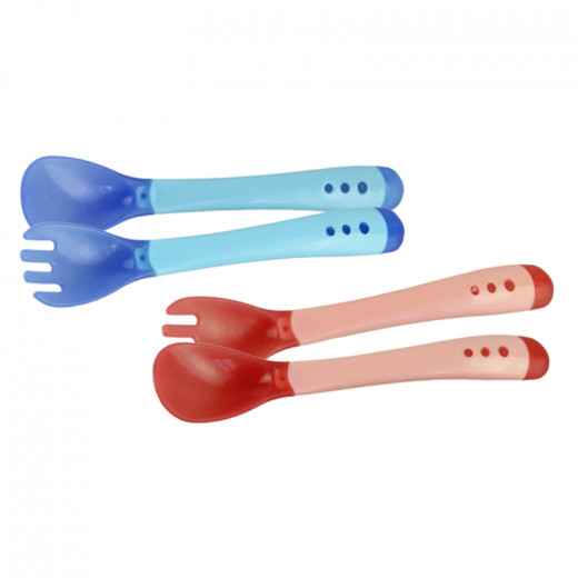 Optimal Soft Grip Handle Spoon &Fork, Assorted