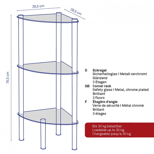 Kela Corner Rack Ole, 3 Shelves