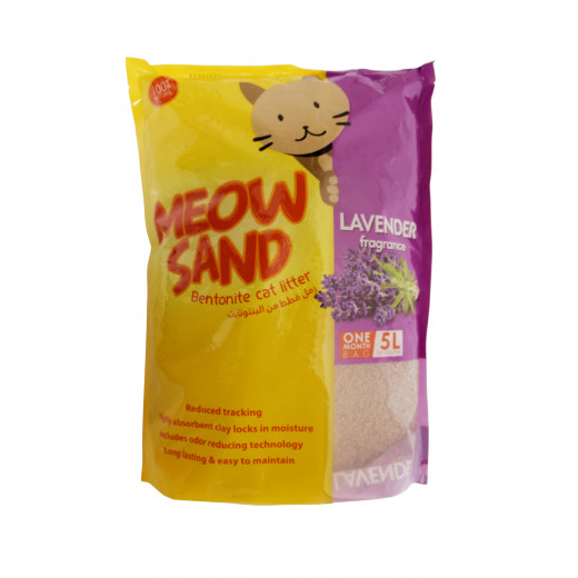 Meow Sand Bentonite Cat Litter Lavender, 5L