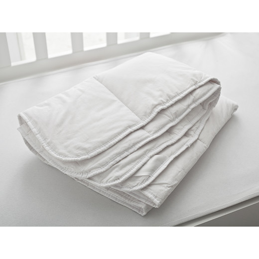 English Home Comfy Cotton Baby Quilt, White, 95x145 Cm
