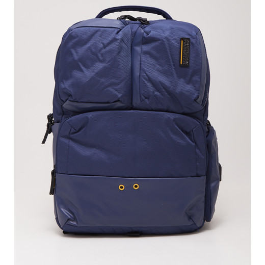 American Tourist Zork 2.0 Logo Detailed Backpack, Navy Blue Color