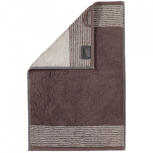 Cawo Two-Tone Guest Towel, Brown Color, 30*50 Cm