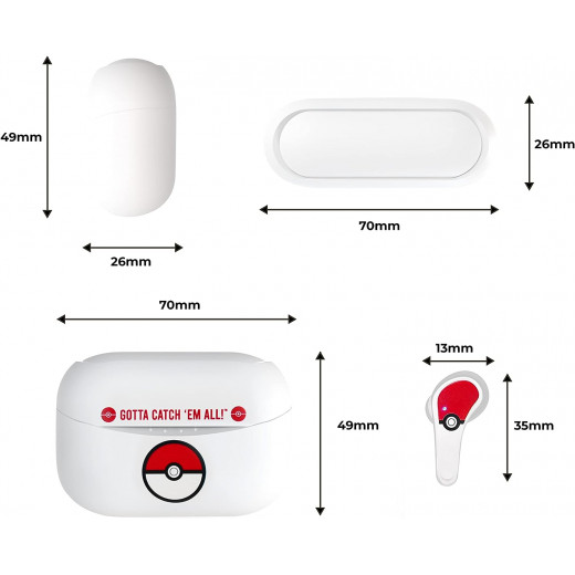 سماعات لاسلكية مع حقيبة شحن بوكيمون