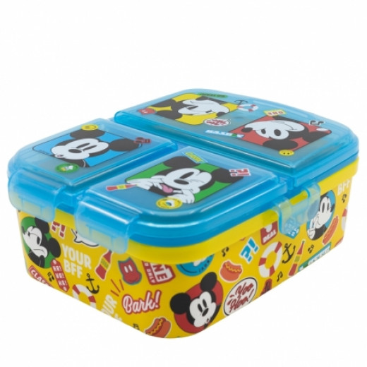 Stor Xl Multi Compartment Rectangular Sandwich Box Mickey Mouse Fun-tastic