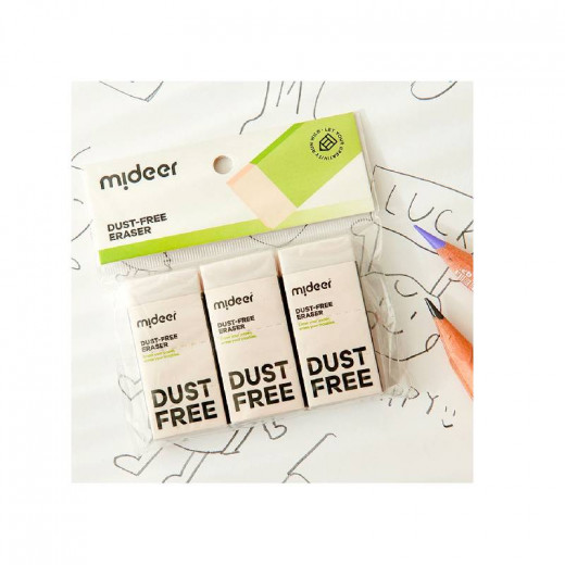 Mideer Dust Free Eraser, 22x30x13 cm, Pack of 3