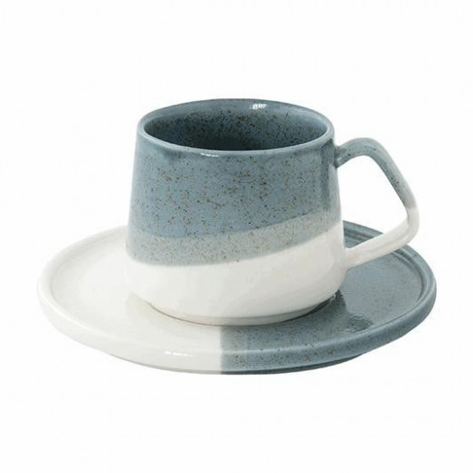 Easy Life Double Coffee Cup & Saucer Set Gray Color 130 Ml