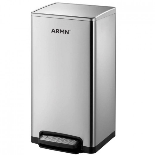 ARMN Tramontina Pedal Waste Bin, Silver Color, 50L