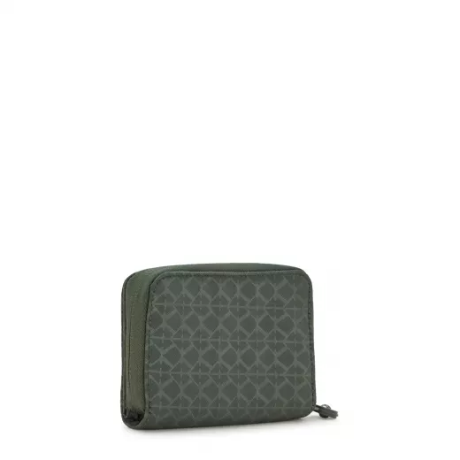 Kipling Money Love Medium Wallet Green Embosse