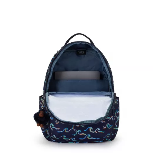 Kipling-Seoul Backpack Fun Ocean Print, Large