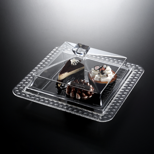 Vague Acrylic Dessert Serving Set Square Clear S