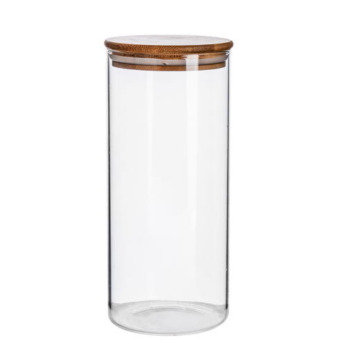 Vague Glass Glass Jar with Lid 23.5 centimeters