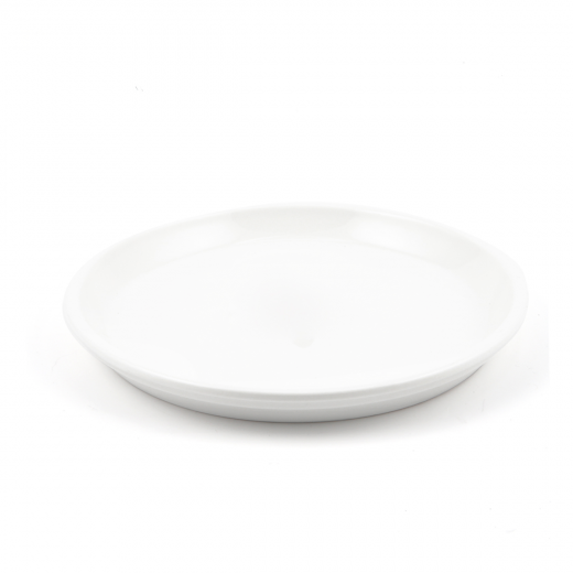 Porceletta Ivory Porcelain Round Flat Plate 9