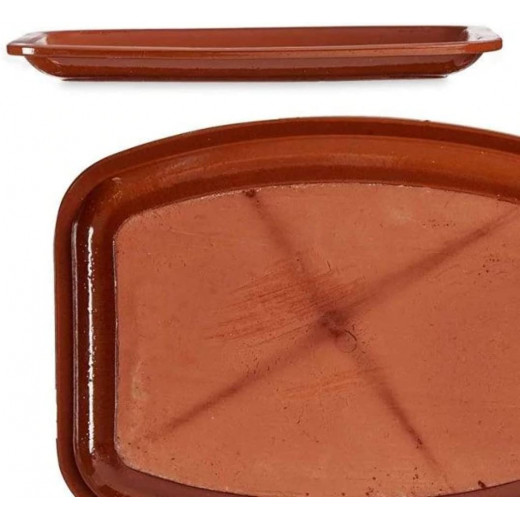 Arte Regal Brown Clay Flat Rectangular Plate 26 centimeter / 11