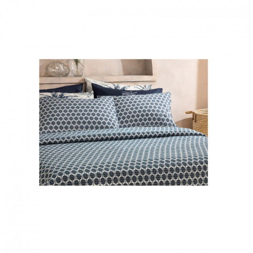 English Home Mini Polycircles Printed Double Person Summer Blanket  Dark Blue 200x220 cm