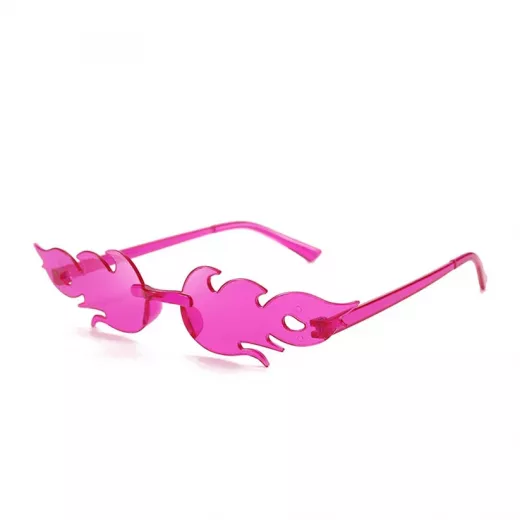 K Costumes | Fire Flame Sunglasses Rimless Flame Shaped - Purple