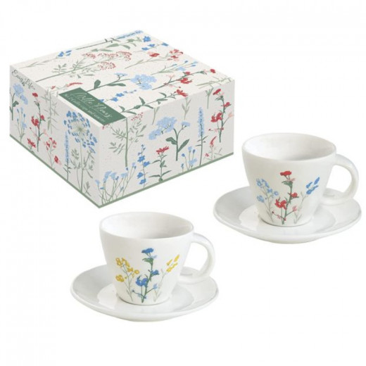 Easy Life Mille Fleurs Cups & Saucers Set in Box - Multicolored 120ml  4-Piece