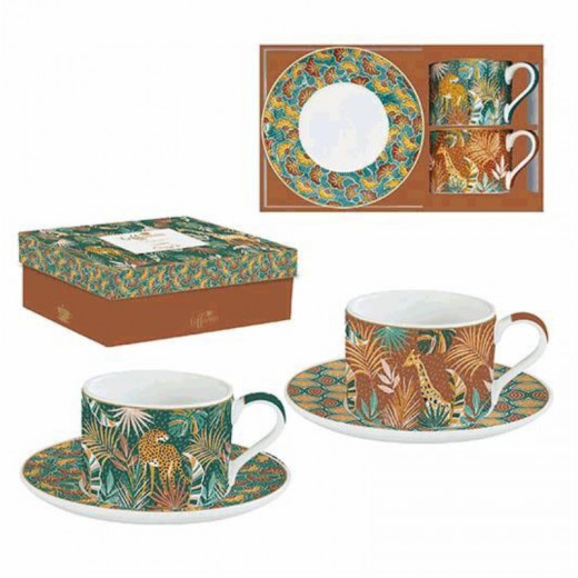 Easy Life Namibia Cups & Saucers Set in Box - Multicolored  240ml 4-Piece