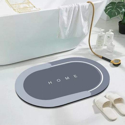 Nova home absorbant bathroom and kitchen mat oval home grey  50*80