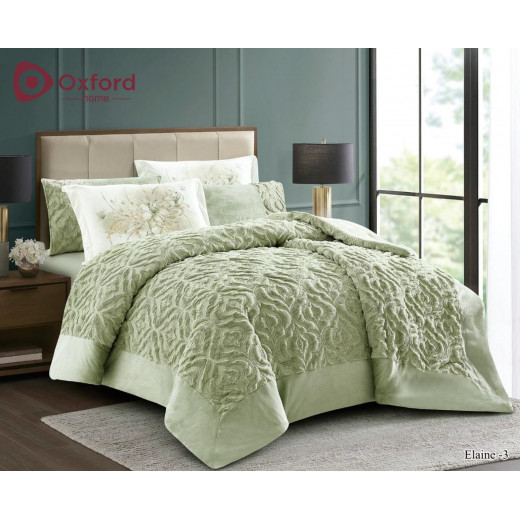 Oxford home elaine flannel comforter set king size 6 pcs