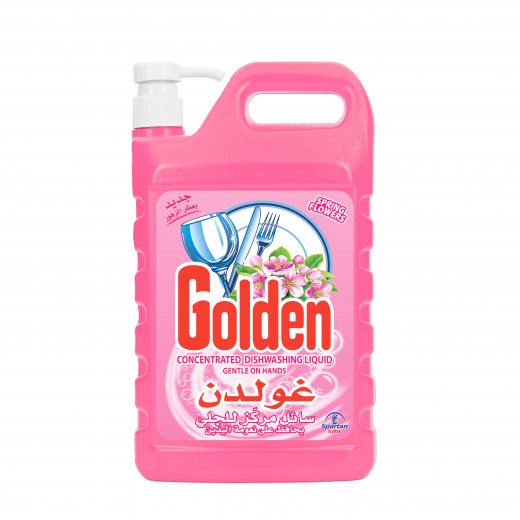 Golden liquid dish soap, pink, 2 liters, with pump