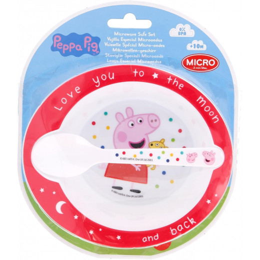 STOR TODDLER 2 PCS MICRO SET (MICRO BOWL & MICRO PP SPOON TODDLER) PEPPA PIG LITTLE ONE