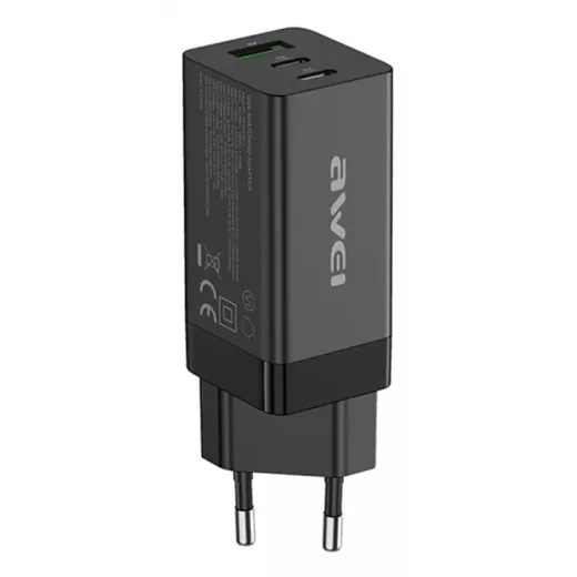 awei PD9 65W ثنائي النوع C / USB-C + USB GaN سريع