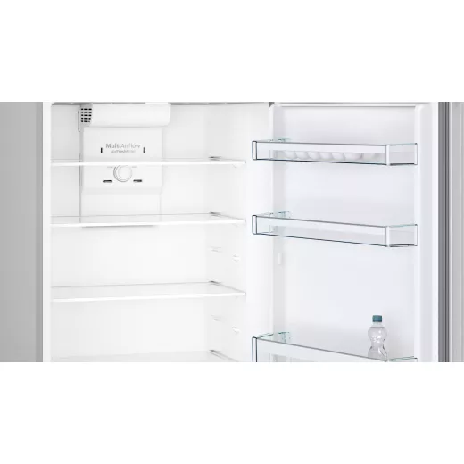 Bosch free-standing fridge-freezer with freezer at top 178 x 70 cm stainless steel look Serie | 4